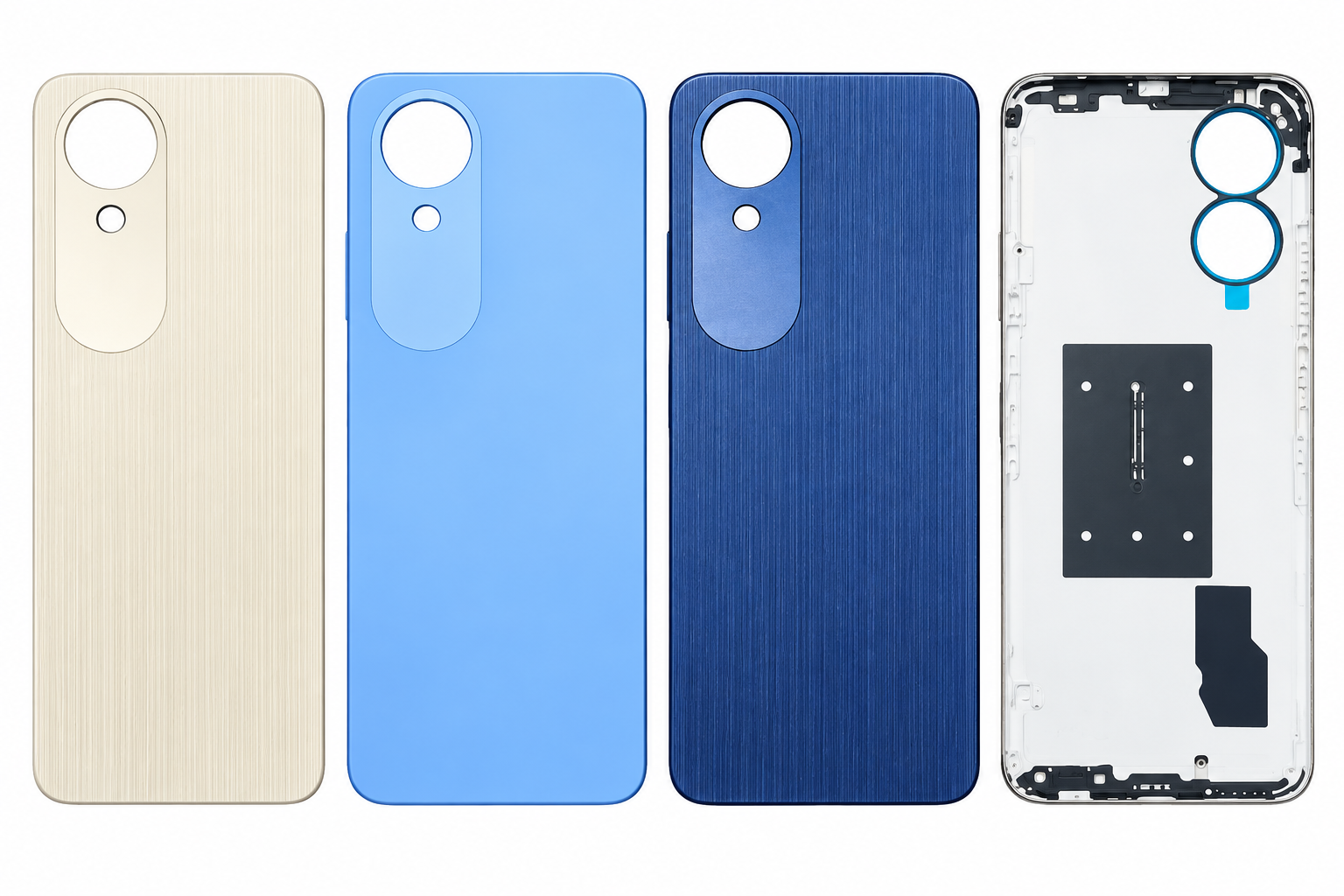 Compatible Replacement for OPPO A17K Back Panel – Gold, Blue & Navy Blue